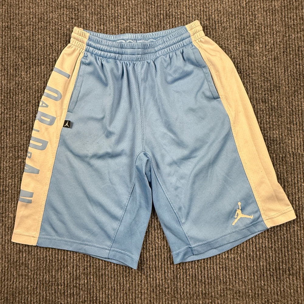 Jordan Kids Dri-FIT Mesh Athletic Shorts Blue White Jumpman Large SIZE 12-13 Yrs